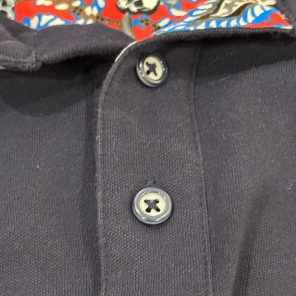 Robert Graham Blue&white Polo Shirt Mens Large Stretch Comfort Golf Casual Skull - Picture 5 of 10